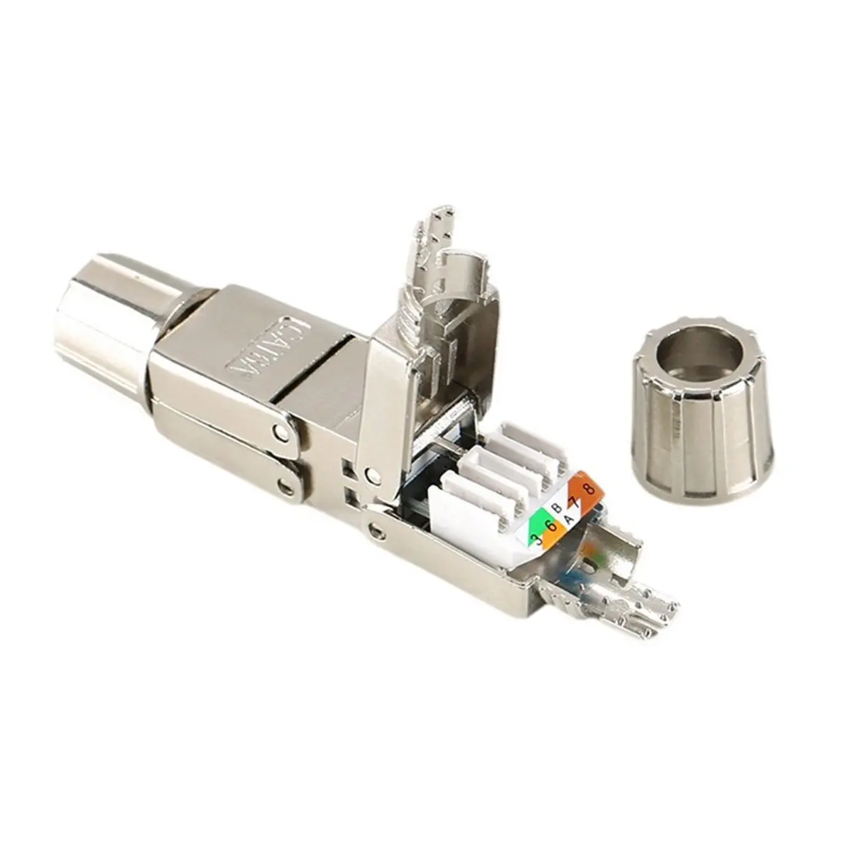 AA19 CAT6A Network Cable Extender Adapter Ethernet RJ45 Converter Fully Shielded Module Cord Splitter Lan Expand Connector