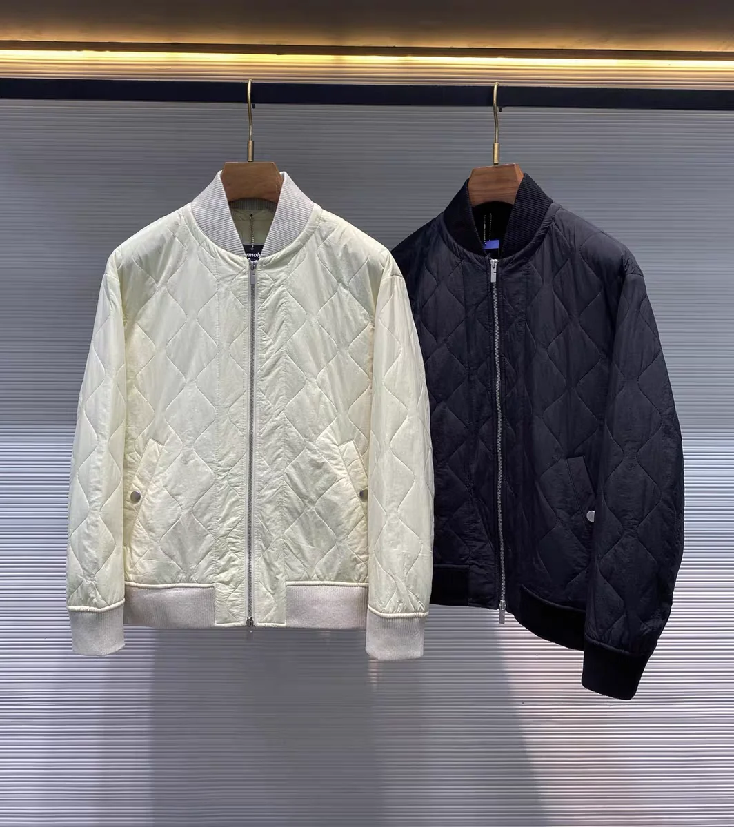 

Men's Casual Baseball Collar Cotton Jaet Windproof Waterproof Wave Pattern Stitching Autumn Winter Faion Outerwear