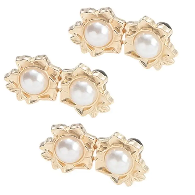

652F 3pcs Unisex Waist Adjusters Flower Decoration Fashionable Waist Fasteners