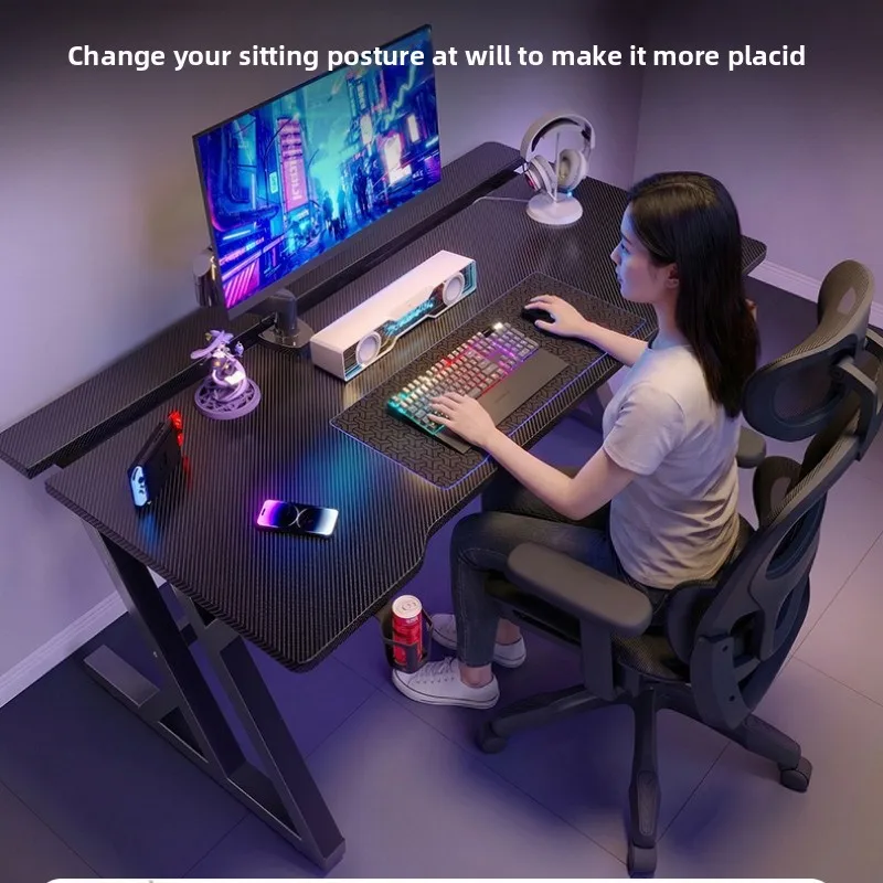 

Минималистичный игровой стол для киберспорта с двумя секциями, карбоновым покрытием, для игр и учебы, с креплением для робота-манипулятора, из массива дерева