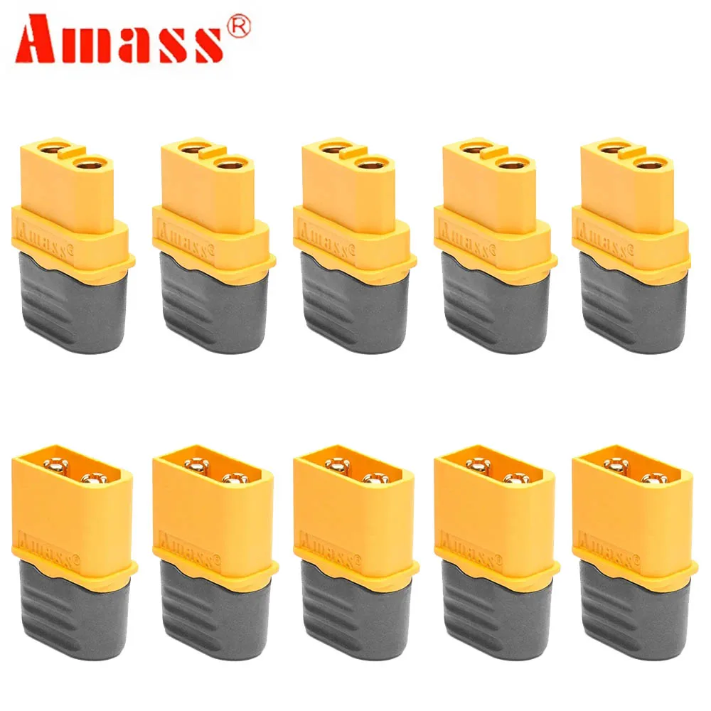 10 x Złącza Amass XT30 XT30U XT60 XT60H UH60 XT90 typu Bullet do akumulatorów Lipo w dronach RC, quadcoptera, FPV i wyścigowych dronów.