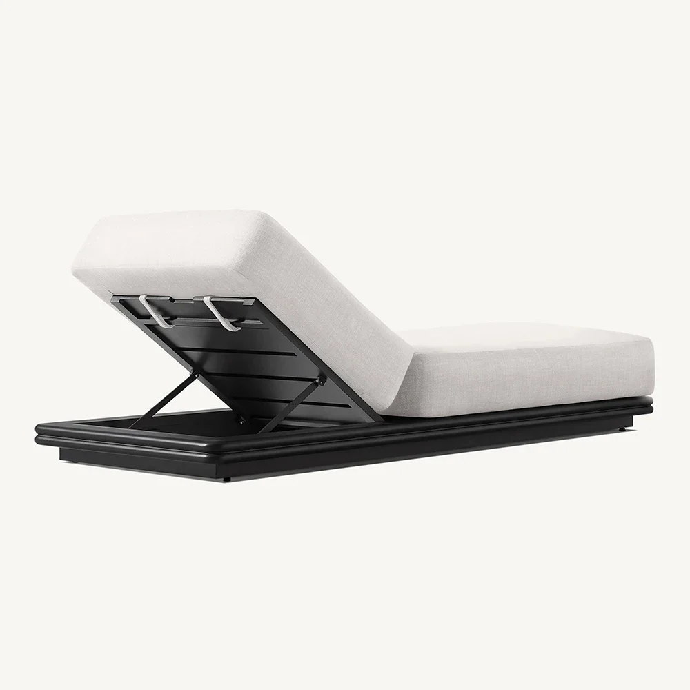 TG-Chaise longue d'extérieur en aluminium, mobilier de piscine, hôtel et cour, design moderne de qualité supérieure