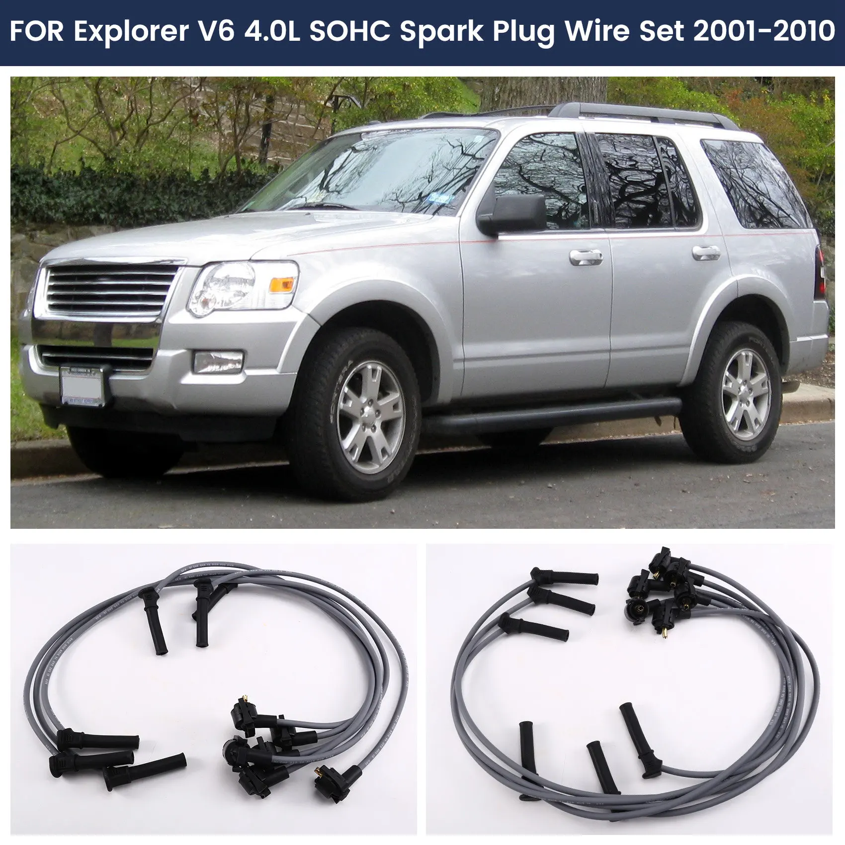 

Для FORD Explorer Mercury Mountaineer V6 4.0L 3U2Z-12259-D, 1U2E12259JB, 1U2Z12259JB, 3U2Z12259D Комплект проводов свечей зажигания