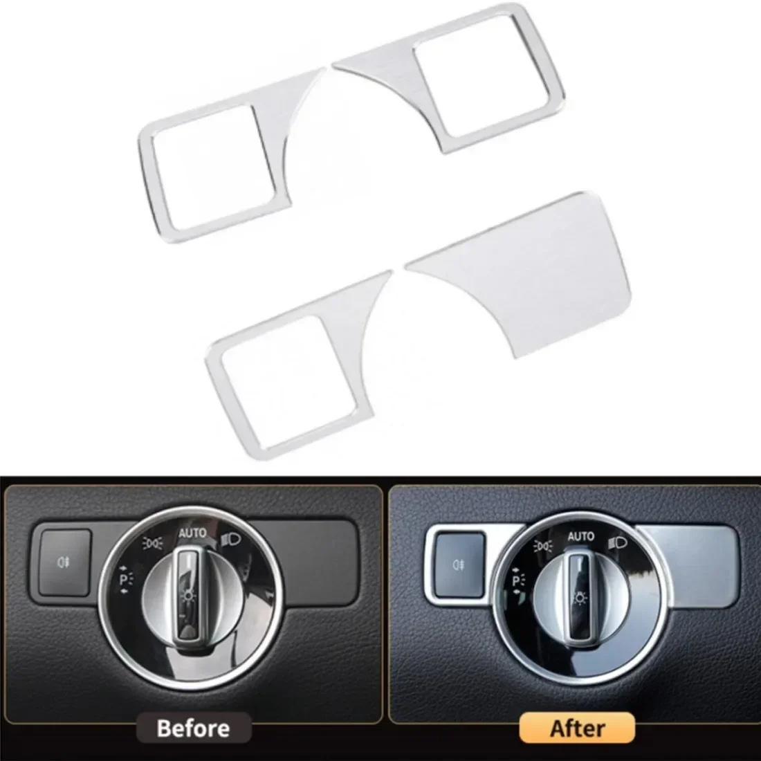 

Car Headlight Switch Panel Cover Trim Sticker For Mercedes Benz A B C E Class W204 W212 W176 CLS ML GLK GLE GLS GLA Accessoire