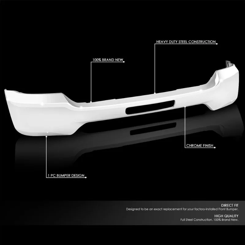 US For 16-19 Chevy Silverado 1500/LD Steel Front Bumper Face Bar w/o Fog Light Hole