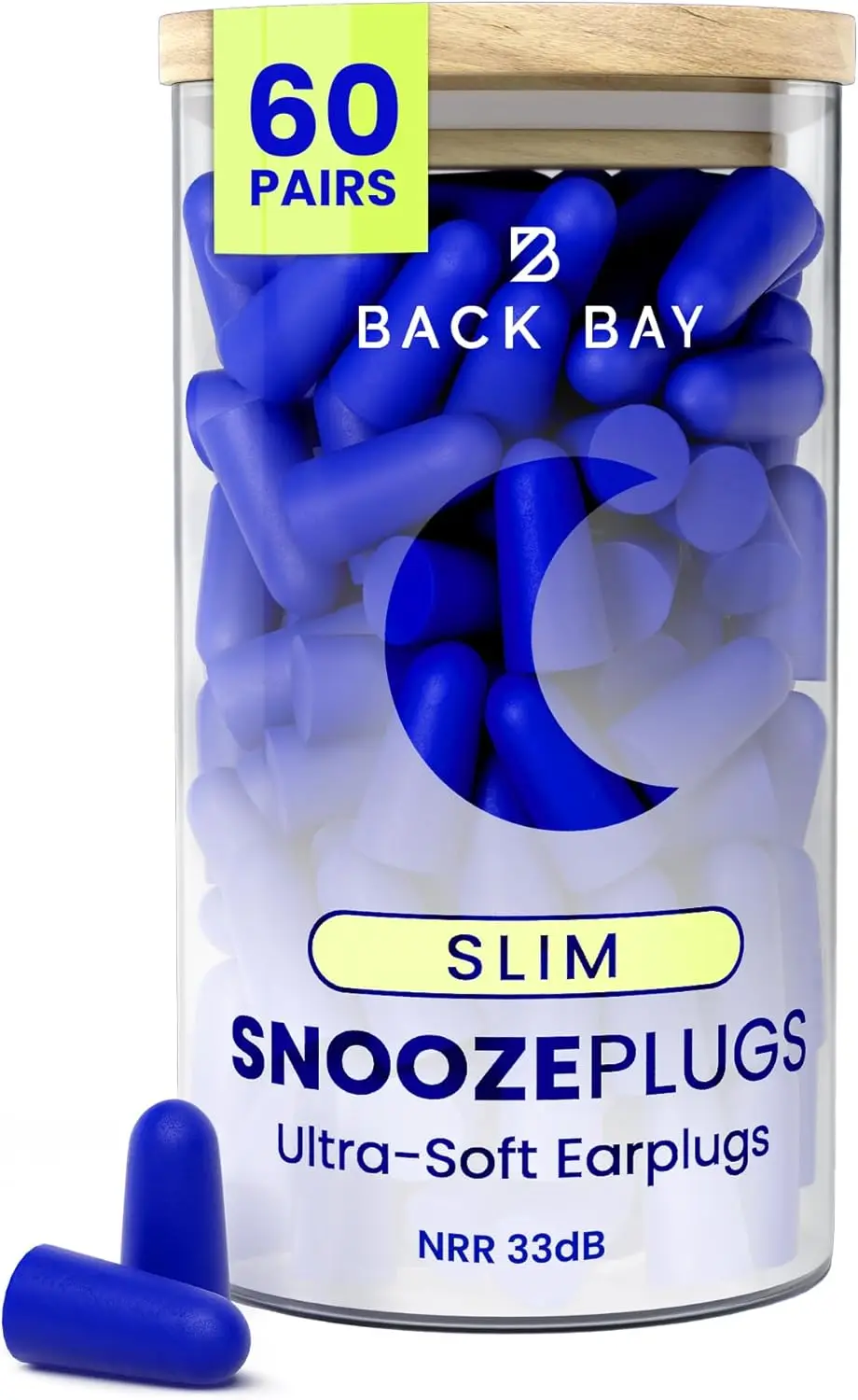 

Slim Earplugs for Small Canals, 60 Pairs, 33dB NRR, Ultra-Soft Foam for Side Sleepers
