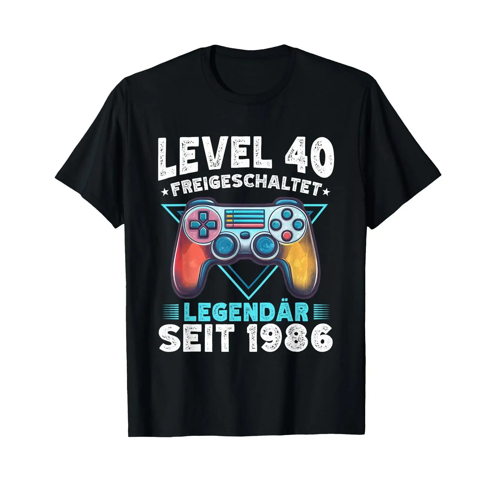 Level 40 Birthday Boy Gamer Man Decoration Year of Birth 1986 T Shirt vintage Washed Top For Everyday Wear designer clothes