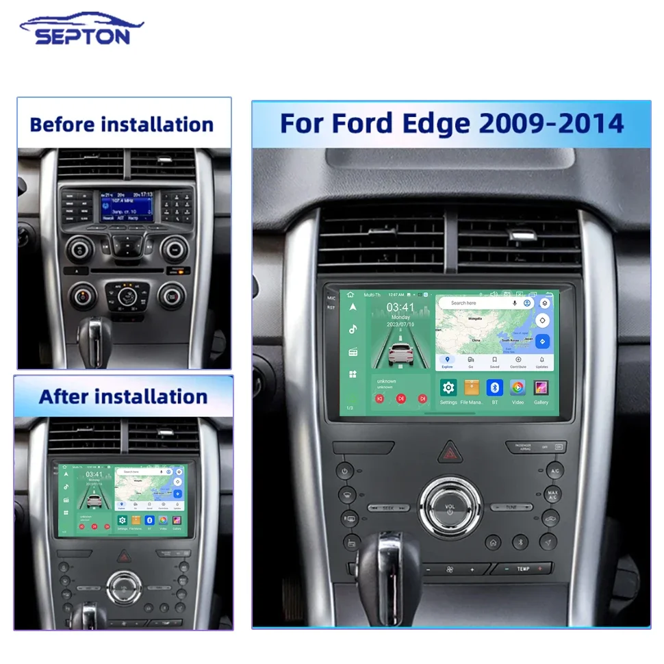 SEPTON Android Car Radio for Ford Edge 2009-2014 Multimedia Player Carplay Android Auto GPS Navigation 8core 4G Car Audio 2 Din