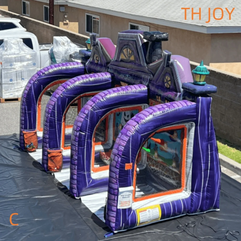 3 in 1 inflatable pumpkin toss game haunted house theme ball dart carnival games for Halloween