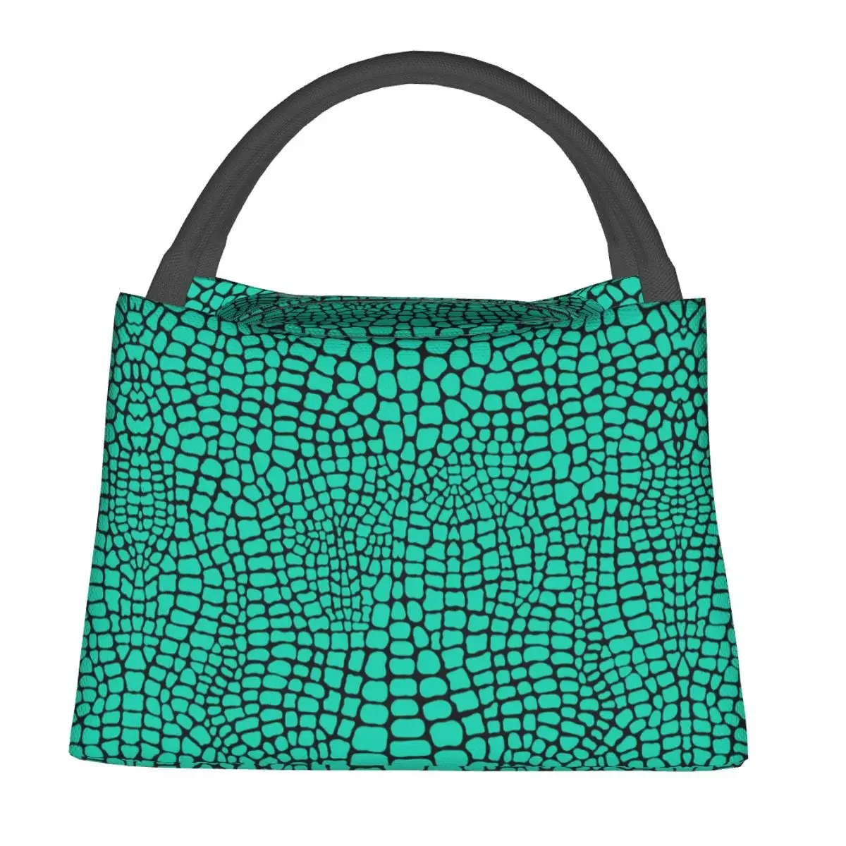 

Snakeskin Lunch Bag Green Skin Print Funny Lunch Box School Portable Insulated Tote Food Bags Print Cooler Bag