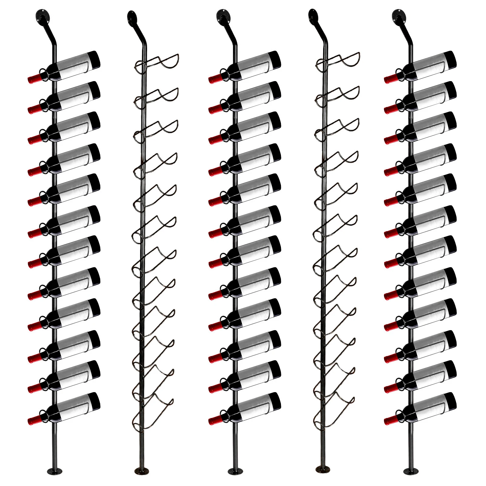 

5 Pack Wall Mounted Liquor Bottle Display Shelf Wine Display Storage Holder for Kitchen Cellar Restaurant