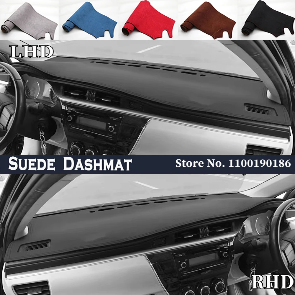 Car Styling Suede Dash Mat Covers Dashmat Dashboard Pad Protector Accessories for Toyota Corolla E170 E160 Altis 2014 - 2018