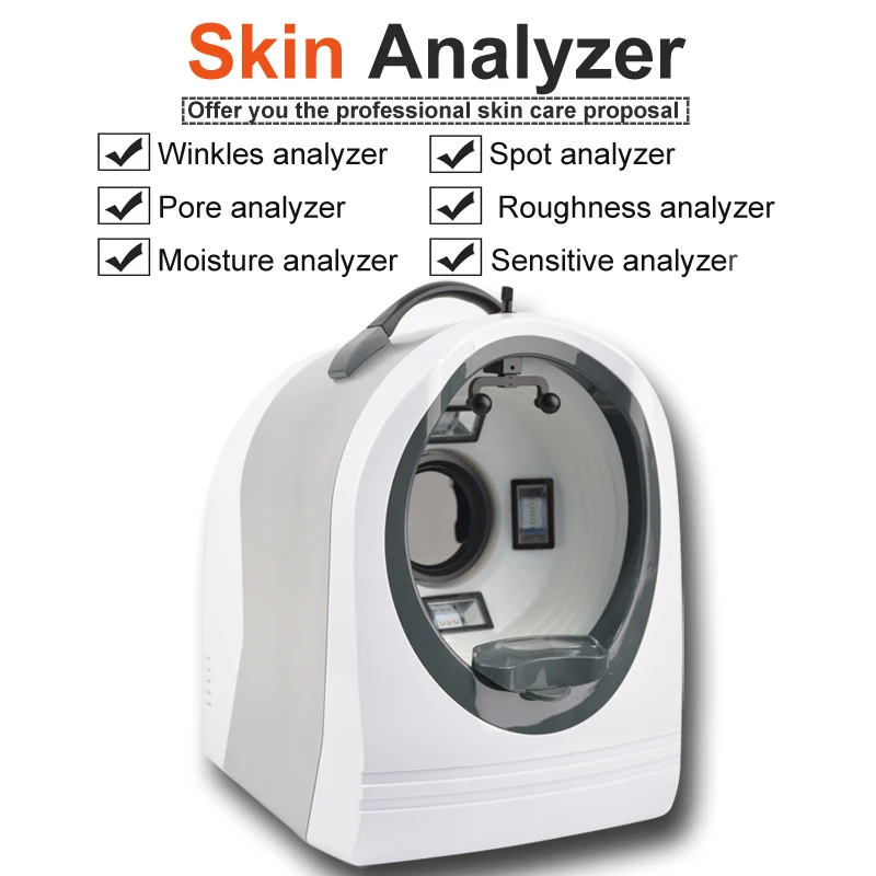 Przenośny analizator skóry twarzy, urządzenie do analizy skóry twarzy, oceniacz skóry, do SPA, cyfrowy miernik wilgotności skóry.