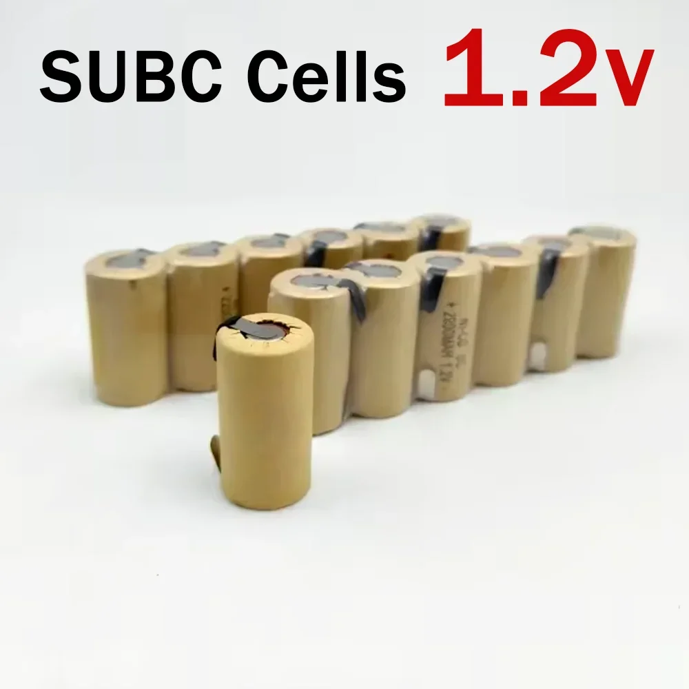 1.2V Battery SC Rechargeable Battery 1.2V 2800mAh Sub C NI-CD Cell With Welding Tabs for Electric Drill Screwdriver DIY BATTERY