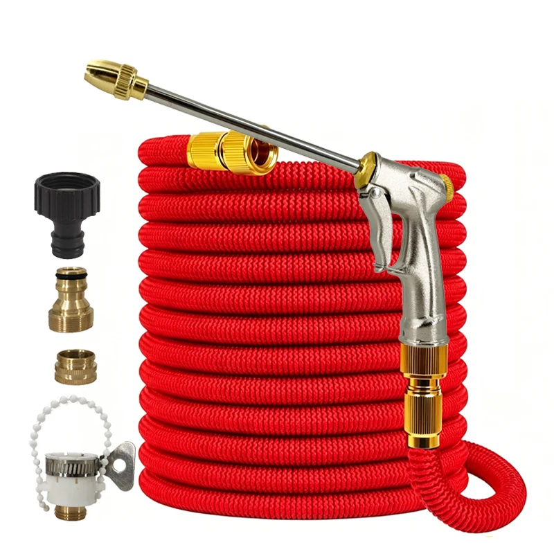Flexible And Expandable Magic Hose, Long Metal Spray Gun, 1/2 Connector, Garden Hose, Household Outdoor Cleaning Tool