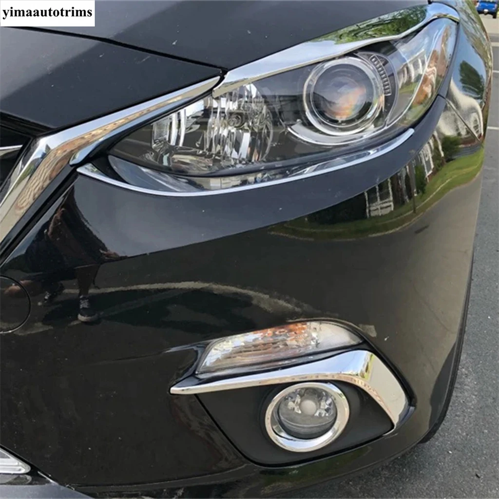 Front Head Light Lamp Eyelid Eyebrow Strip Decoration Cover Trim ABS Accessories For Mazda 3 AXELA Hatchback Sedan 2014 - 2016