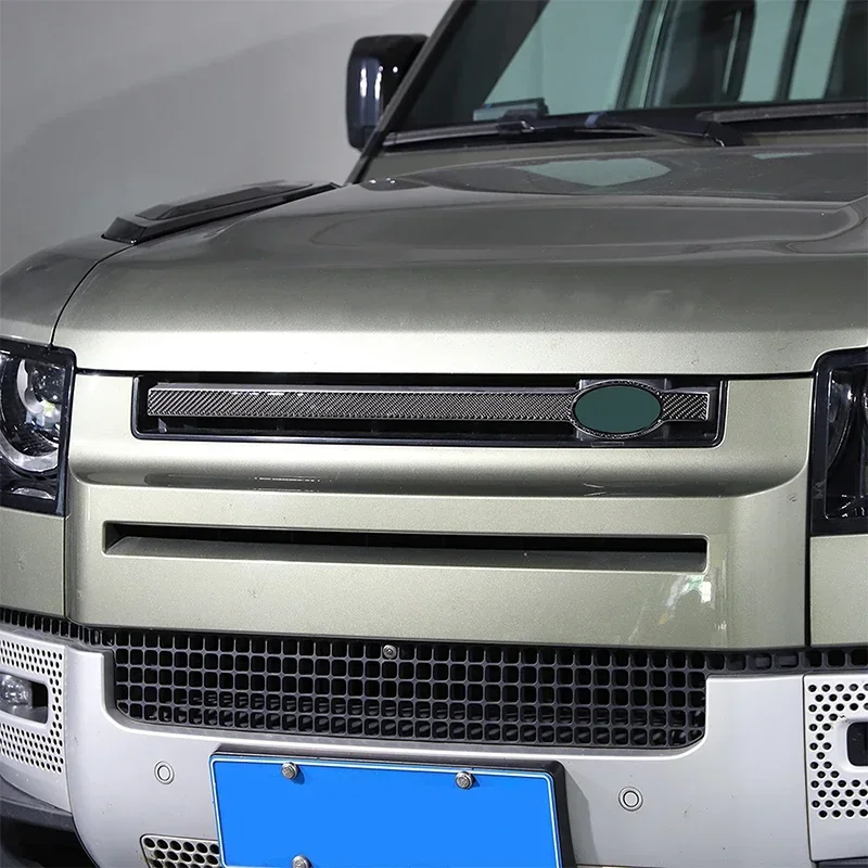 لاند روفر ديفندر 90 110 130 2020-2024 لينة ألياف الكربون سيارة الجبهة مصبغة ملصقات الكسوة اكسسوارات السيارات #2