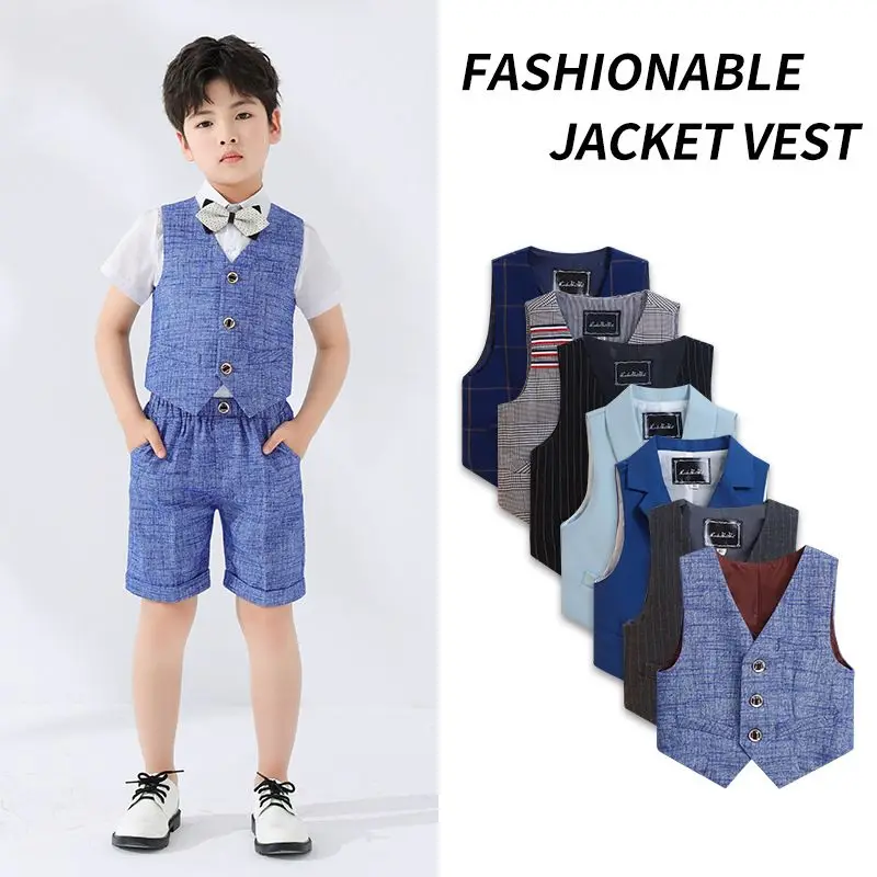

Children's Suit Vest Boys' Formal Dress Birthday Jacket Suit Piano Speech Handsome Vest Waistcoat for Kids Boys Toddler Clothes