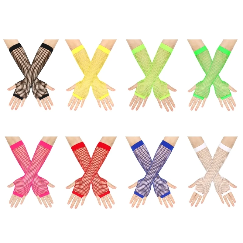 Fingerless Hollowed Gloves for Carnival Party Sexy Long Gloves Adult Dancing Party Arm Sleeves Stage Show Gloves Dropship