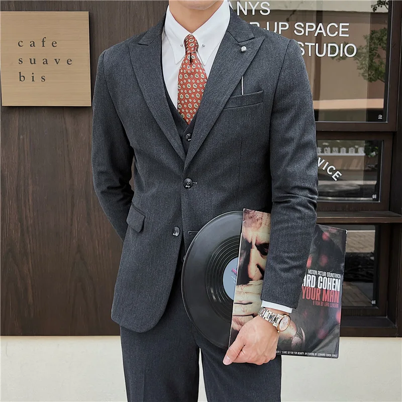 7119 einreihiger Slim-Fit Business-Anzug