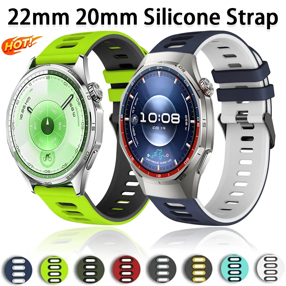 22 مللي متر 20 مللي متر سيليكون حزام لهواوي ساعة 5 GT6 برو GT6 GT5 46 مللي متر الرياضة معصمه لهواوي ساعة 4 3 برو GT4-3-2 46 مللي متر سوار