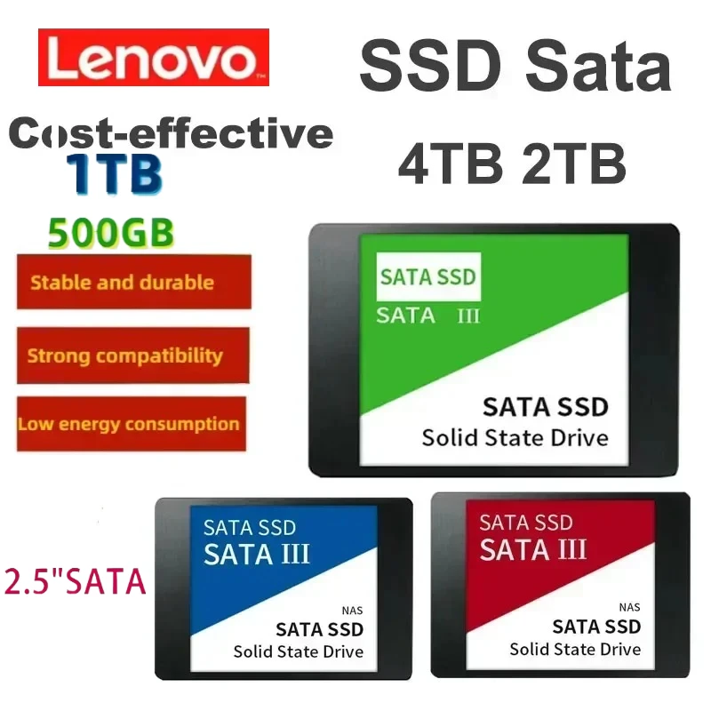 

Lenovo For Internal Hard Drive Sata3 Interface 4TB SSD External Hard DiskPortable High Speed Solid State Drive For Laptop