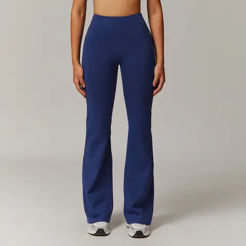 Hög midja, vida benbyxor, leggings för kvinnor, tights, fitness, bell-bottoms, yoga, elastiska leggings, push up, gymträning, utsvängda byxor 8 best sales yogabyxor - №7