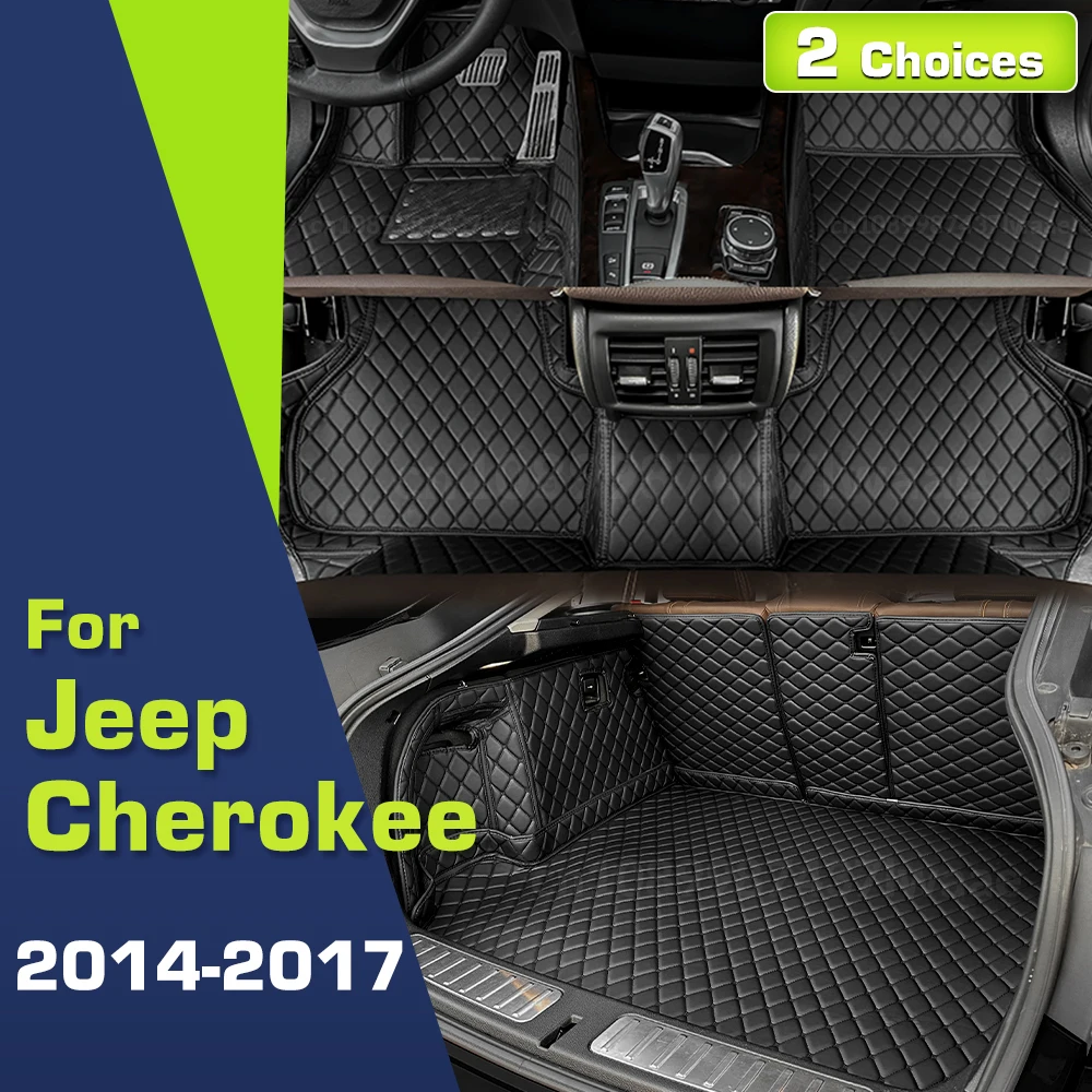 

Автомобильные коврики для Jeep Cherokee 2014 2015 2016 2017, изготовленный на заказ коврик в багажник, авто подушечки для ног, ковер, аксессуары для интерьера