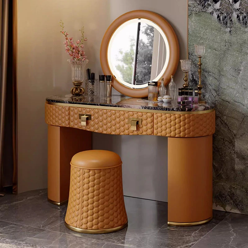 Luxury Handles Dressing Table Storage Aesthetic High End Dressing Table Stool Drawers Coiffeuse De Chambre Bedroom Furniture