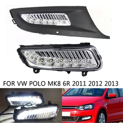 Car LED front fog lamp DRL For VW Volkswagen Polo MK8 6R 2011 2012 2013 front bumper led fog light Cover 6RD 941 699 6RD 941 700