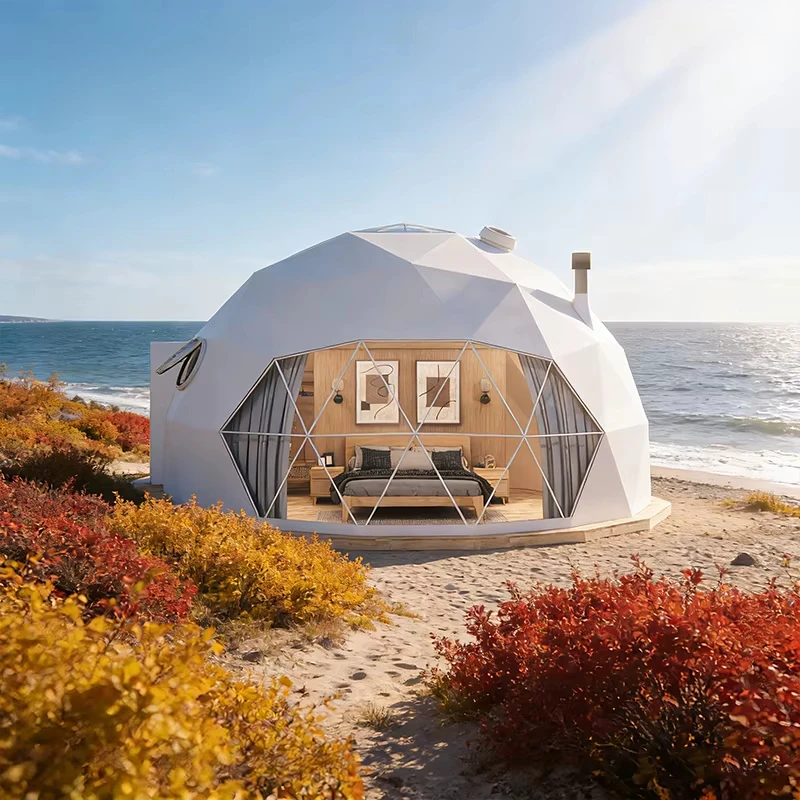 Luxury Prefab Geodesic Dome Tent, Outdoor Camping Glamping Dome House For Resort Hotel Vacation