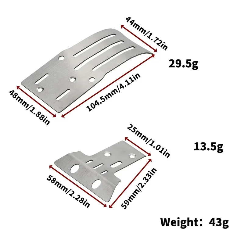 Metalen stalen chassispantser voor en achter voor Tamiya BB01 BBX 1/10 RC auto-upgradeonderdelen