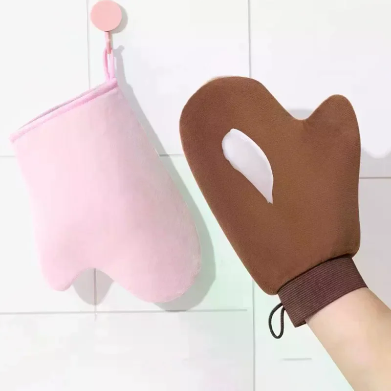 /YOV/Body Self Tan Glove Applicator Tanning Gloves Cream Lotion Mousse Body Cleaning Glove Self Tanner Finger Glove Reusable