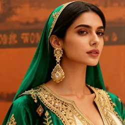 Gold Color Moroccan Bridal Earring Arabesque Drop Earring for Women with Bright Crystal Metal Dangle Earrings Party Gifts Bijoux