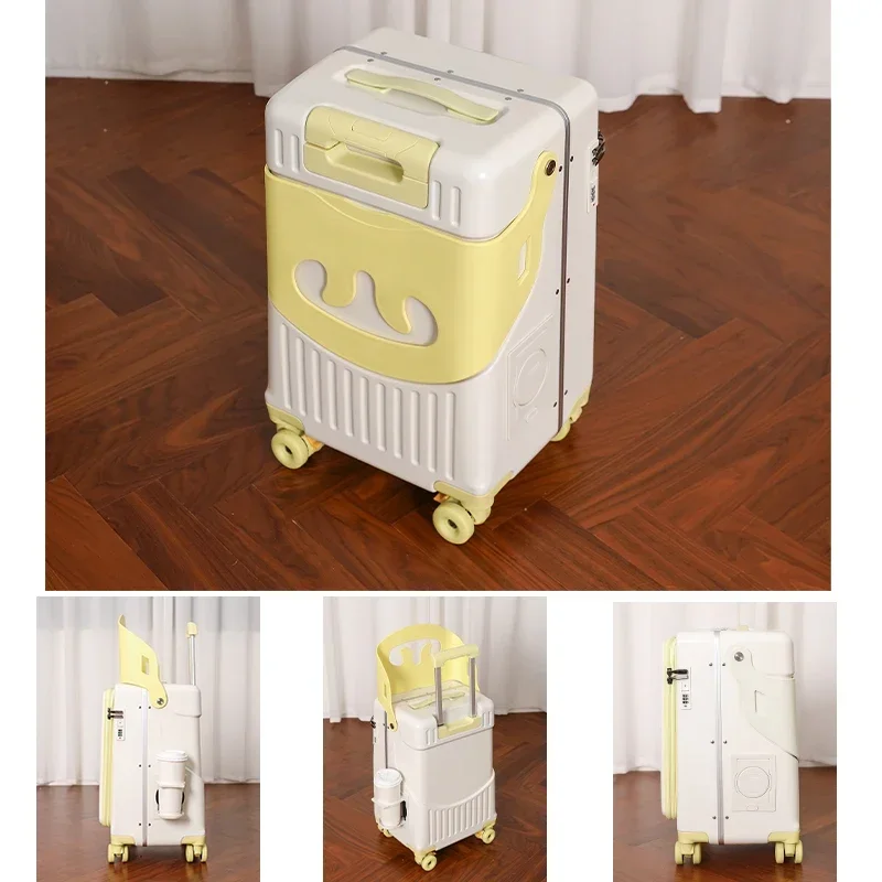 Mutter-Kinder-Reisekoffer zum Spazierengehen, Schiebe-Trolley für Eltern und Kind, Fahrbarer Kinderkoffer, 20-Zoll Handgepäck-Koffer – Detail 1