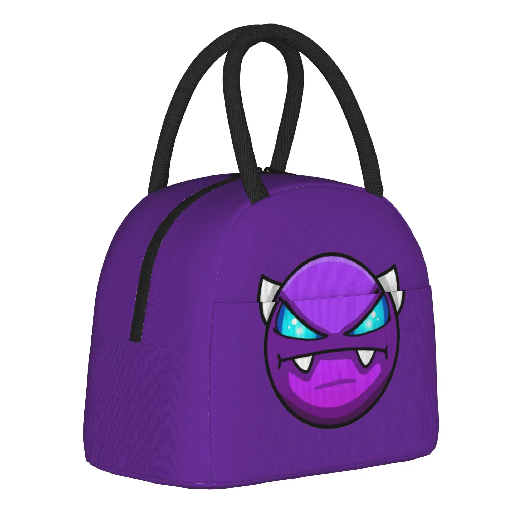 Geometry Cube Game Dash Insulated Lunch Bag High Capacity Easy Demon Meal Container Thermal Bag Lunch Box Tote Beach  Outdoor