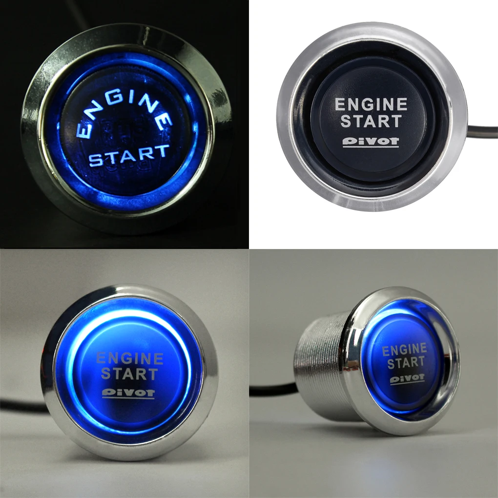 12V Auto-Engine Start Push Button Kunststoff Zündung Schalter Blau Licht Automobil Ersetzen Starter Kit Zubehör