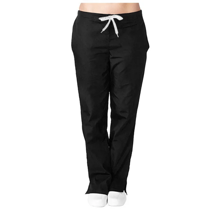 Pantaloni da infermiera in tinta unita camici medici accessori per infermieri pantaloni elastici in vita pantaloni da medico abbigliamento da lavoro da laboratorio ospedaliero