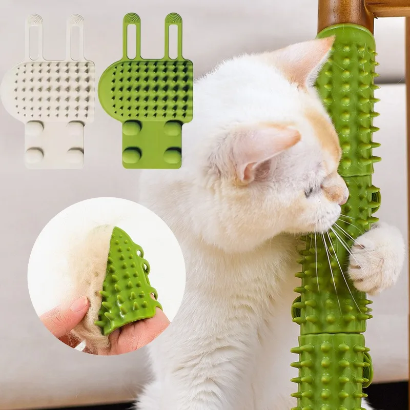 Pet Cat Hair Removal Massage Comb Cats Scratching Rubbing Brush kitten Grooming Self Cleaning Wall Corner Cat Scratcher Combs