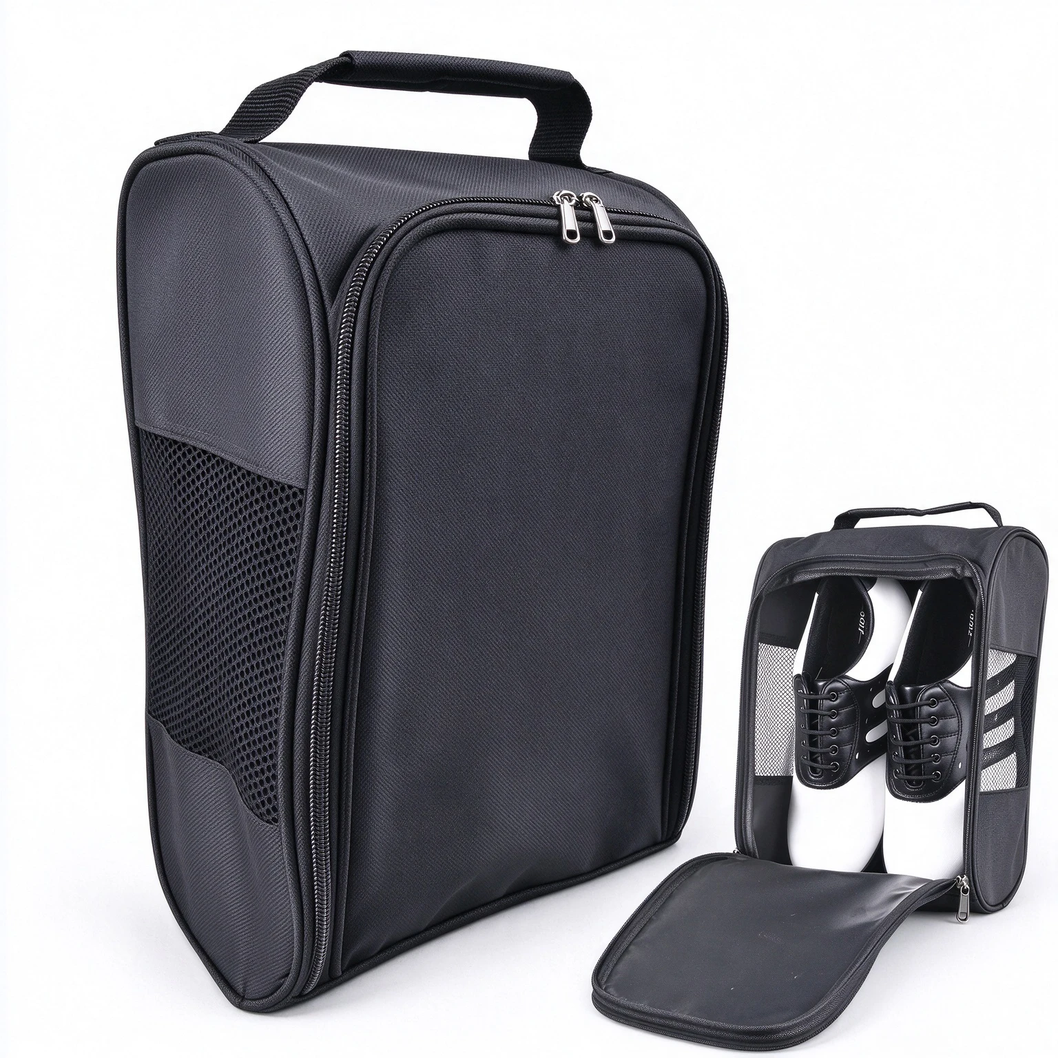 Portable Golf Shoe Bag Oxford Cloth Shoe Carrier Breathable Golf Handbag Shoe Storage Bag For Football Tennis Shoes