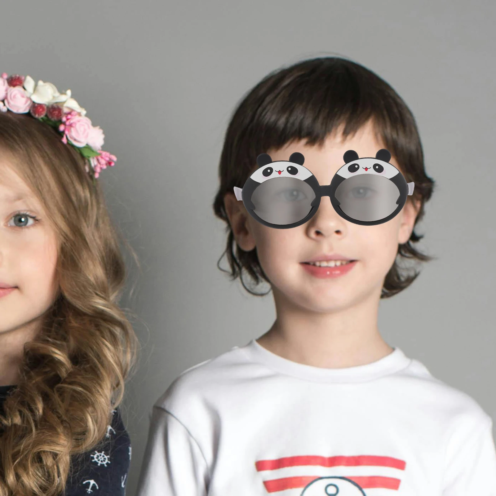 

UV400 Kids Sunglasses Panda Shape UV-proof Soft Silicone Frames Birthday Party Favor Toddler Child Black Eyewear Prop