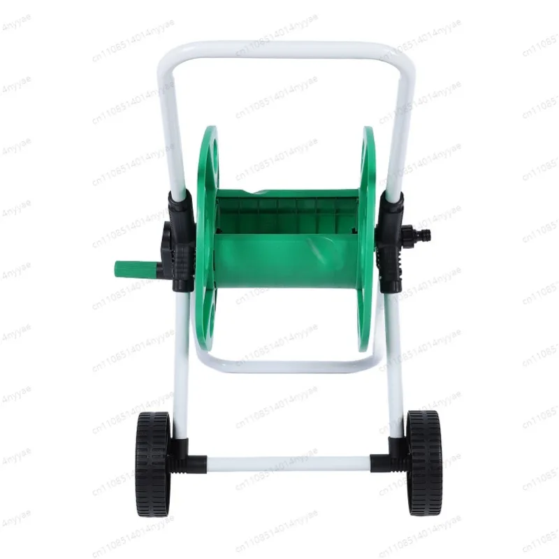 Water Hose Storage Cart Reel Cart Green PP Labor Saving with Wheels Hand Push Hose Storage Cart for Garden