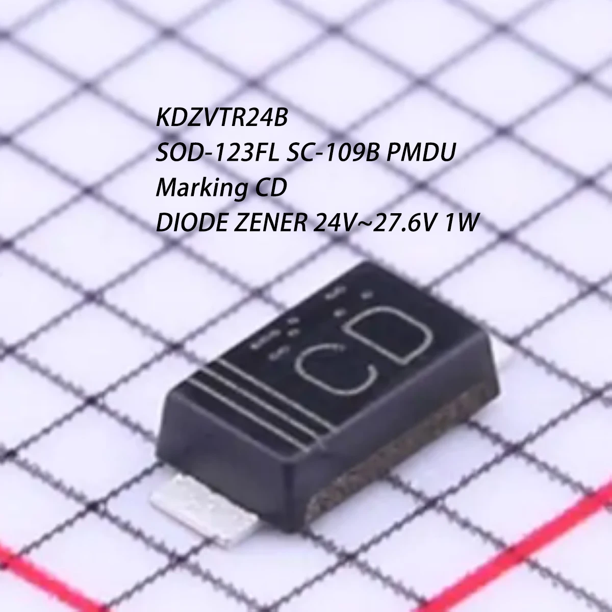 50PCS KDZVTR24B Markierung CD SOD-123FL SC-109B PMDU 24V~27,6V 1W 1000mW NEU Original Transistor DIODE ZENER