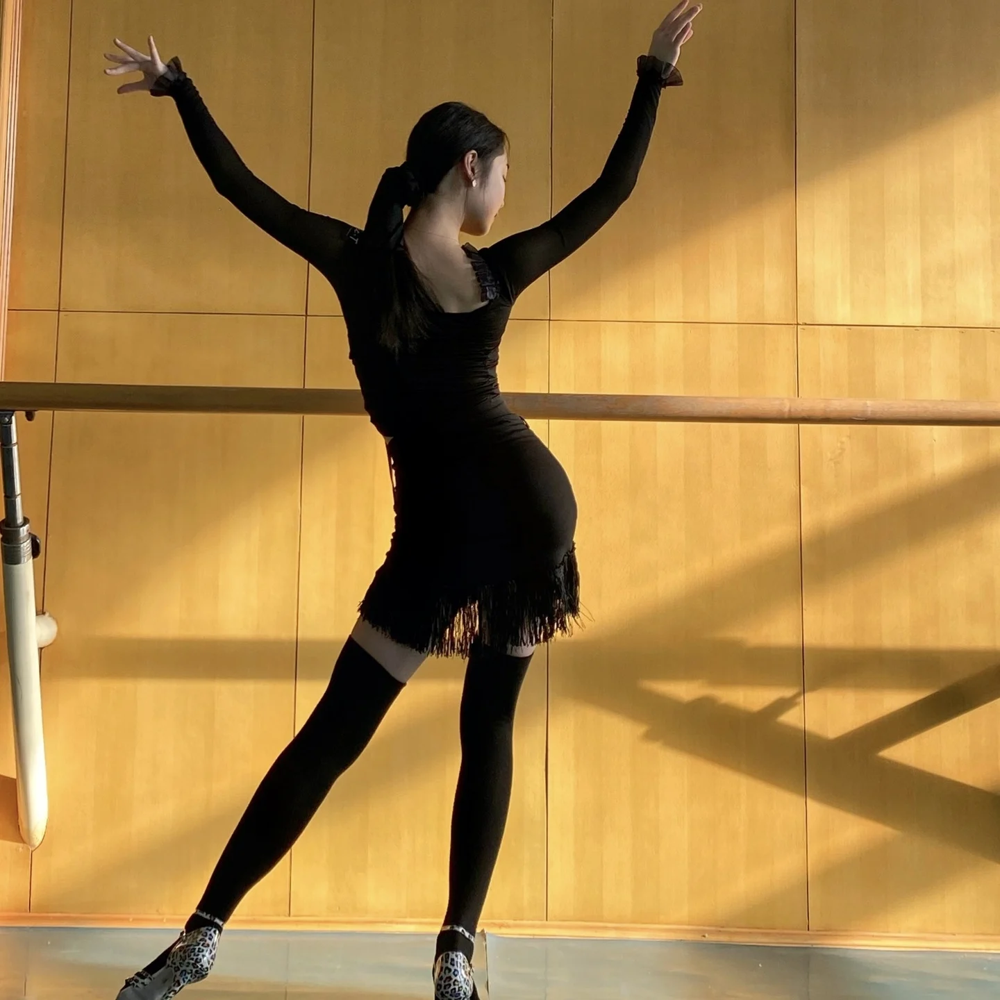 2025 Abiti da ballo latino Donna Club per adulti Rumba Samba Pratica di danza Top da allenamento Gonna maniche lunghe Salsa Dance Wear DNV24198