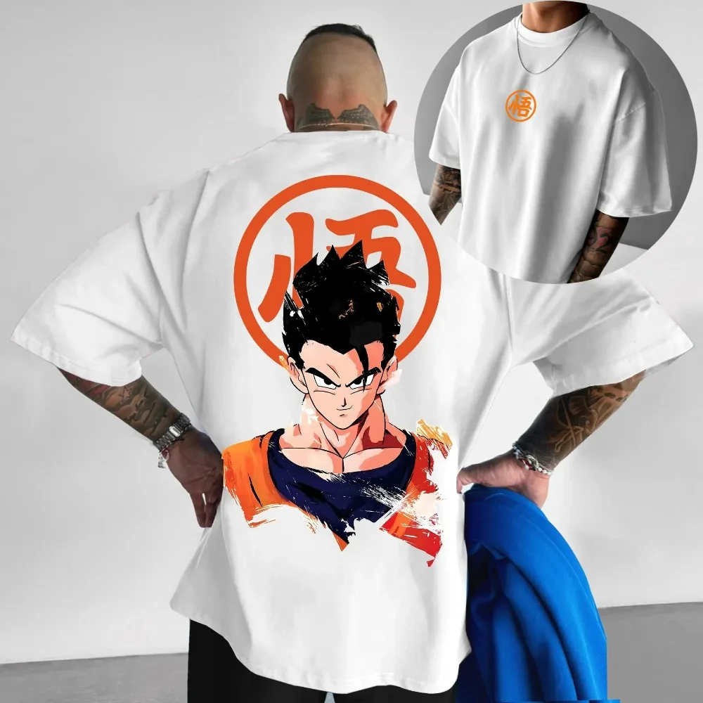 

Dragon Ball Son Gohan Unisex Pure Cotton T-shirt 2026 Summer Anime Print American Loose Casual Parent-child Short Sleeved Top