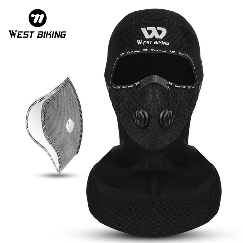 WEST BIKING Winter Thermal Fleece Ski Mask Cap Snowboard Hood Scarfs Outdoor Sport Windproof 2 IN 1 Cycling Headgear Balaclava