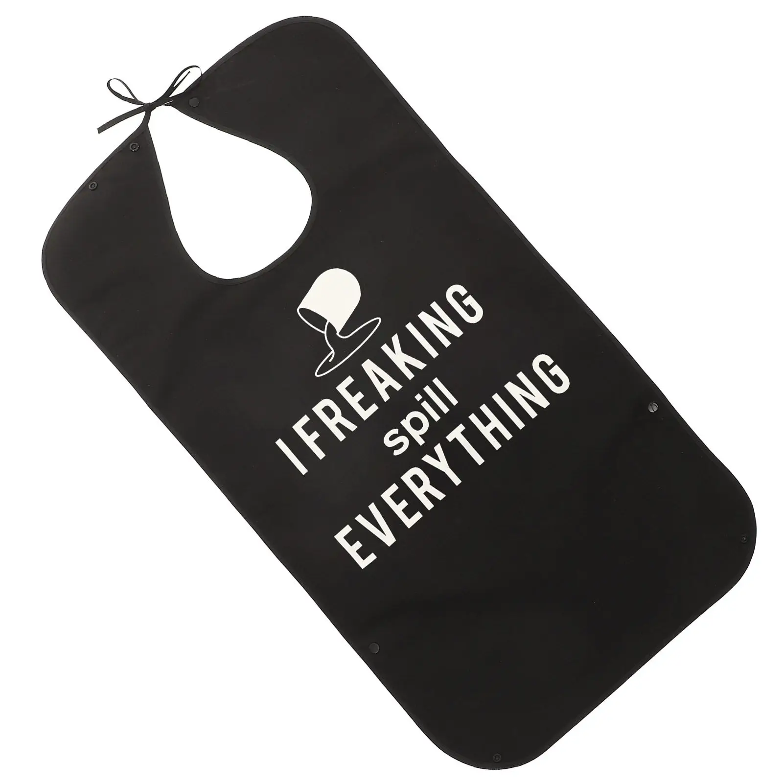 

Reusable Adult Bib Waterproof Comfortable Polyester Bib for Daily Eating Use Adjustable Sticky Band Funny Design Elderly