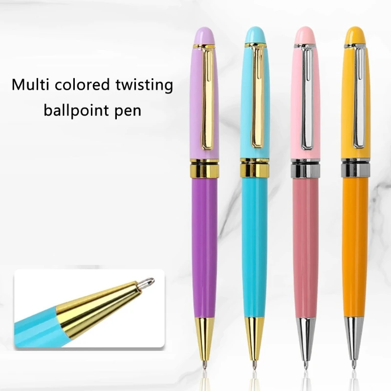 8Pcs Twist Action Metal Ballpoint Pen with Metal Pen Clip 1.0MM Tip Write Smoohtly Office Signing Pen Guest Sign In Pen