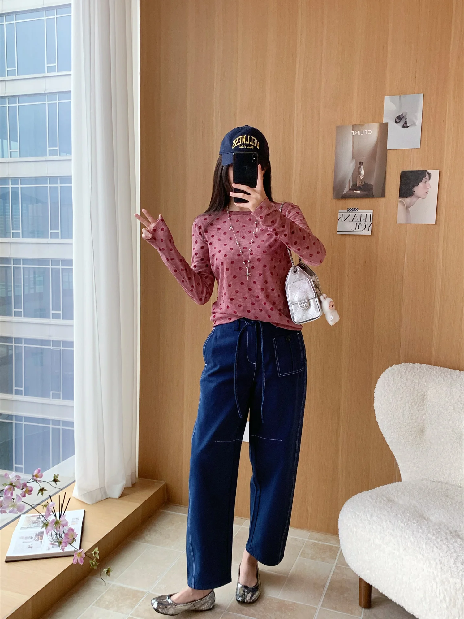 Banana Denim Casual Jeans  Style Flipped Skeleton Line Early Spring Vintage Cotton Stretch Ladies Loose Fit Jeans view 5