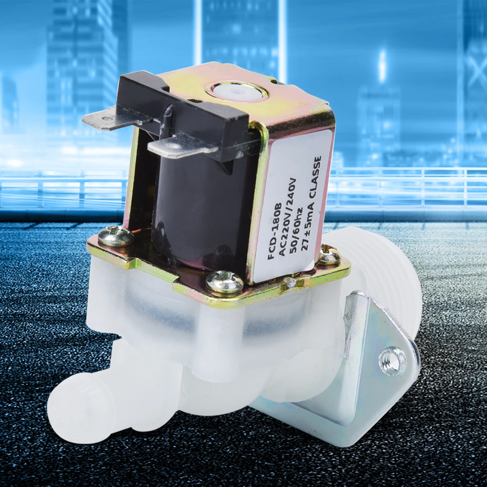 Electric Solenoid Valve Solenoid Valve 3/4in Electric Solenoid Valve Inlet 1-Way  Plastic Connector for Home Using 220V